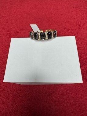 Olivia Welles Gold Bracelet with Deep Gray Crystals
